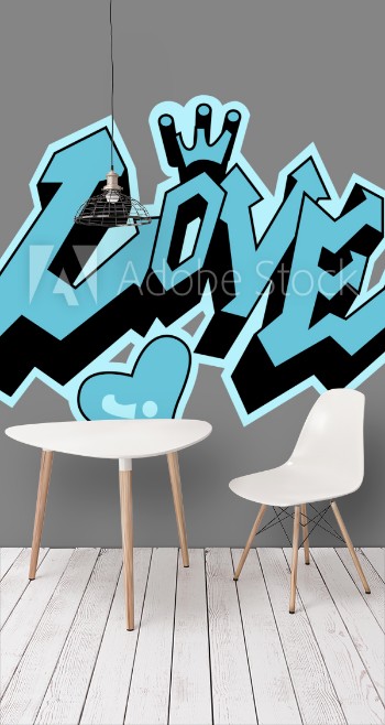 Picture of Love in Graffiti style painting vector 